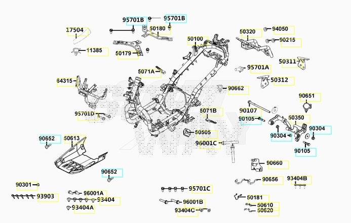 KYMCO DINK 125 TUNNEL EURO5 2023 - TELAIO