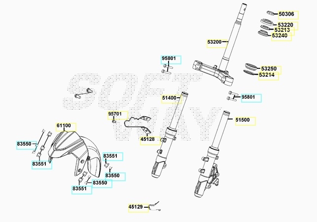 KYMCO DINK 125 FLAT EURO5 2023 - FORCELLA ANTERIORE