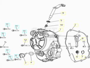 VOGE BRIVIDO 125R 2023 - COPERCHIO CARTER DESTRO